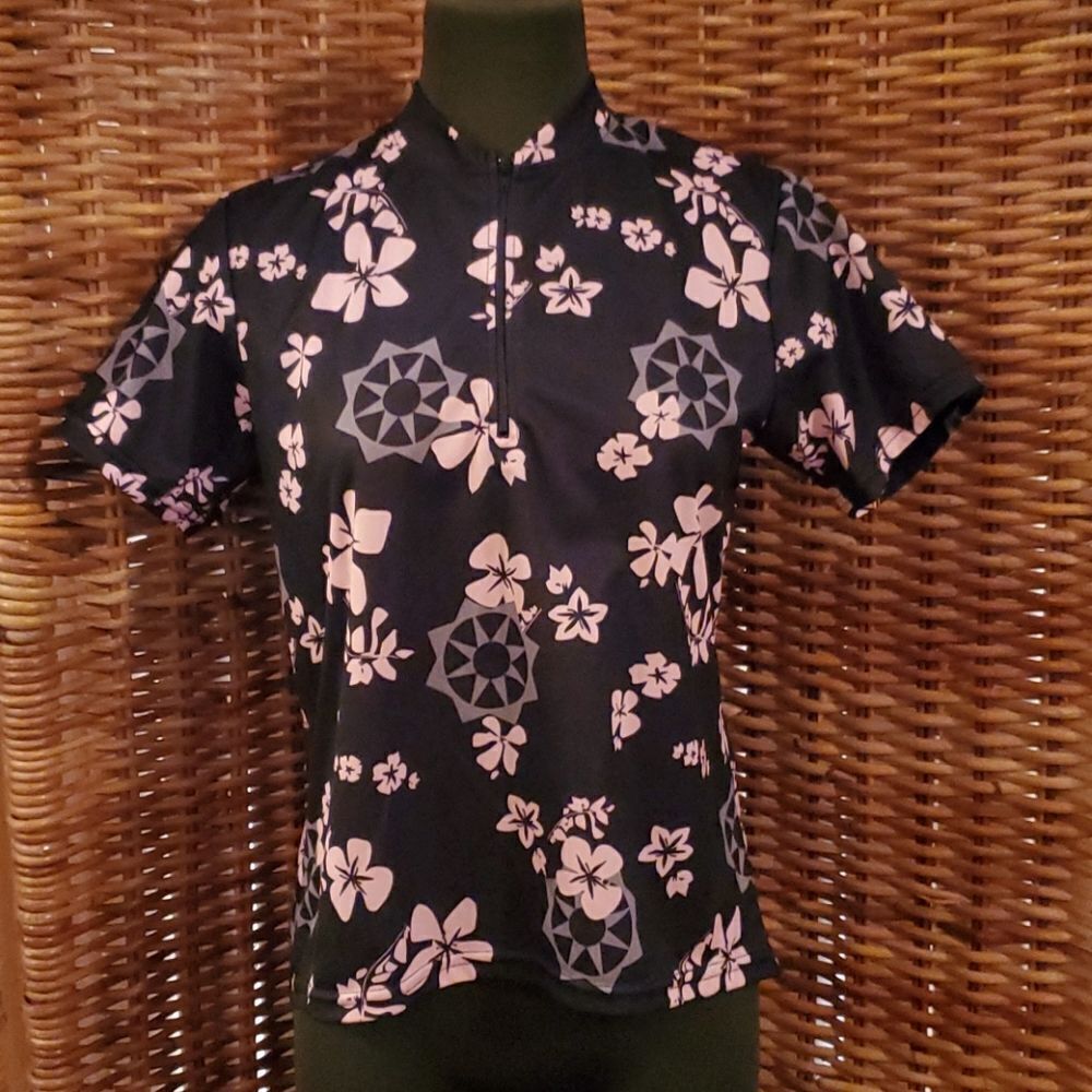 Canari Cycling Aloha Jersey Shirt Plumeria L